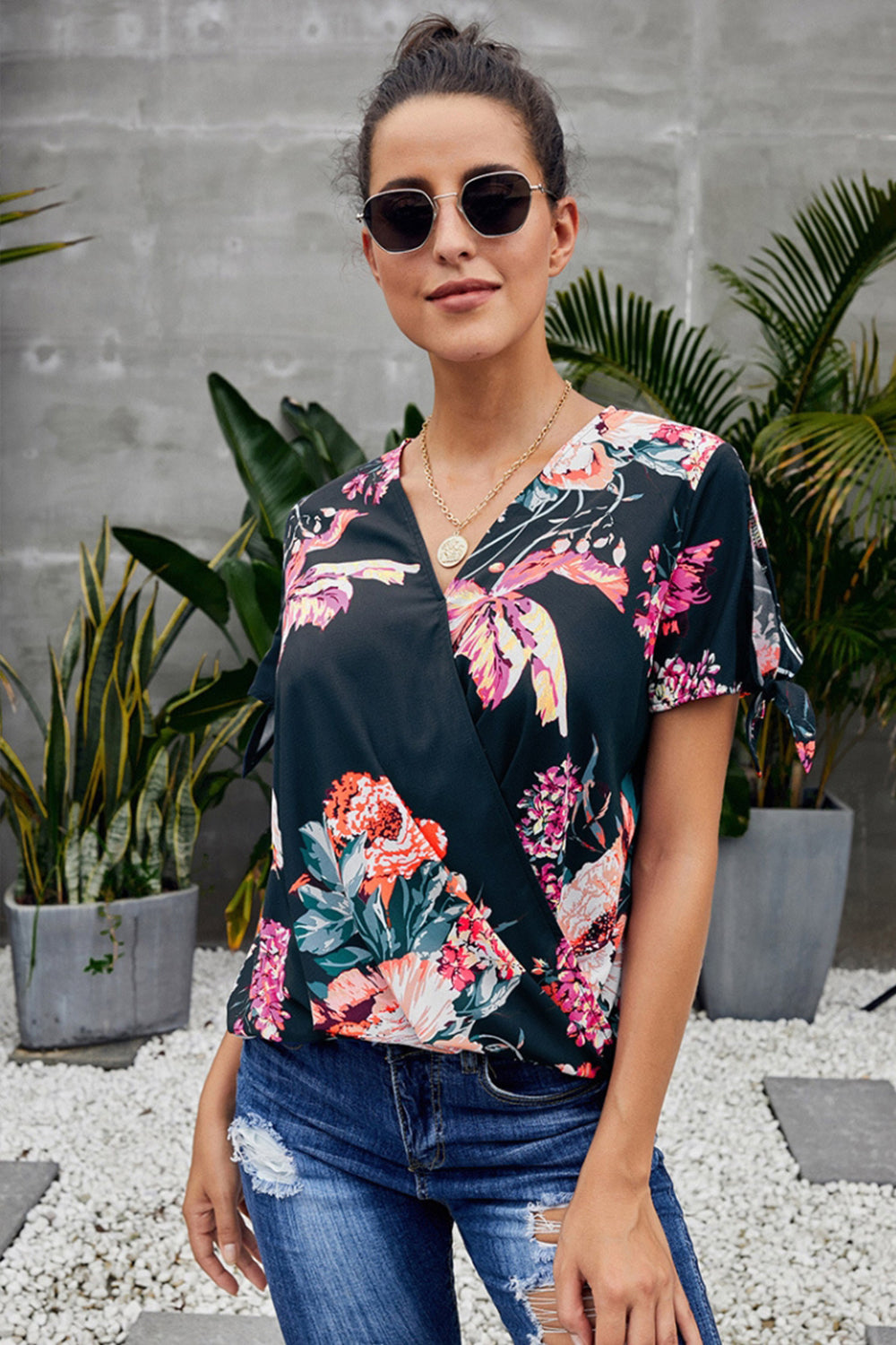 Loose Cross Printed Shirt