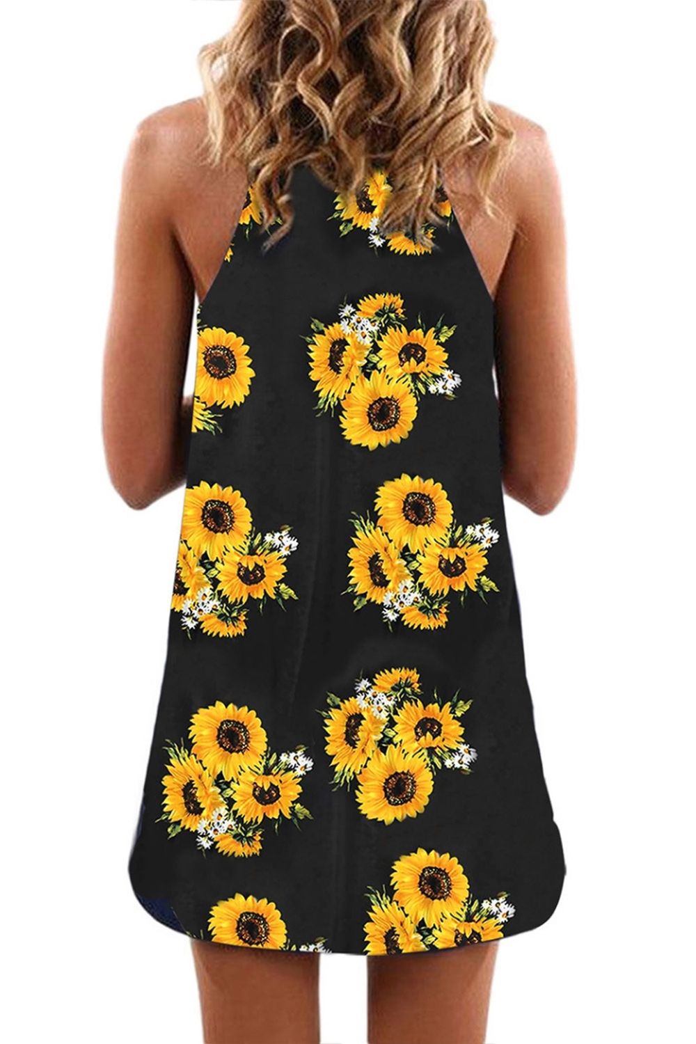 Strap Palm Leaf Print Bohemian Dress - Fashionpara