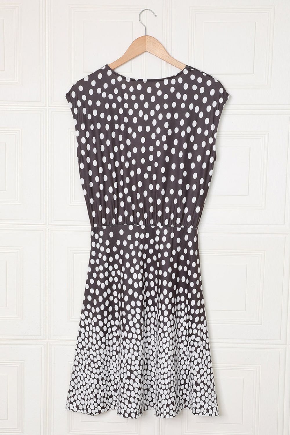Polka Dot Print V-Neck Tulle Dress - Fashionpara
