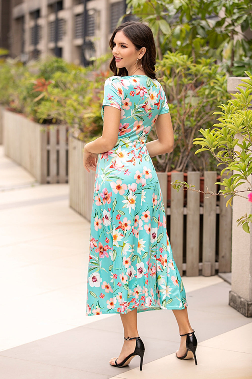 V-neck Printed Cross Dress