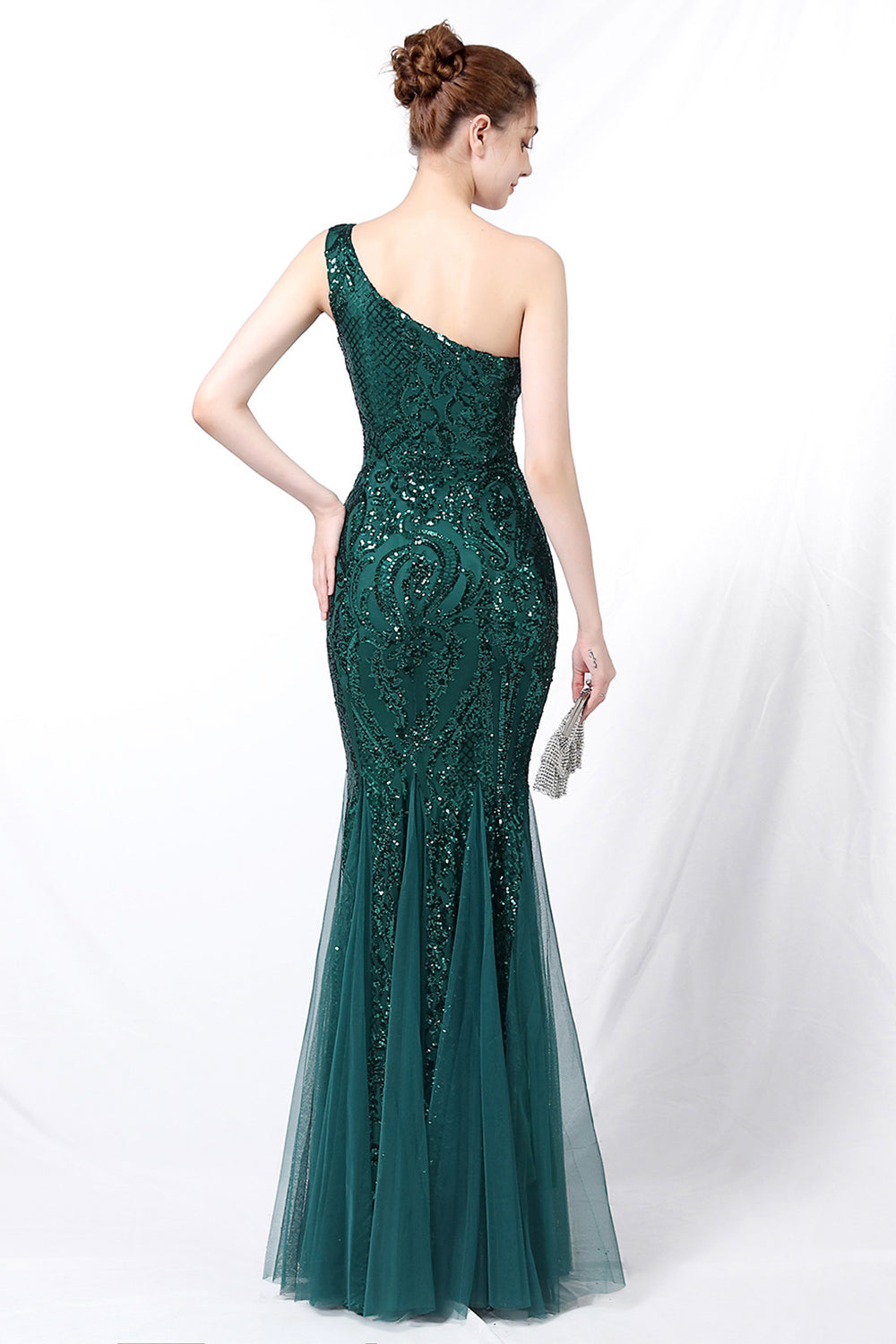 Mermaid One Shoulder Prom Dress with Appliques - Fashionpara