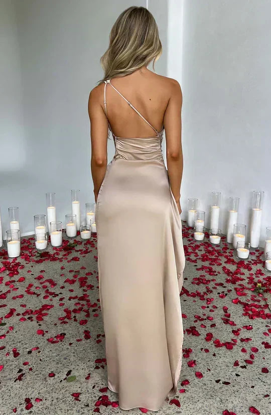 Rebeca Chic Satin Maxi Dress Evening Wear Edit - View 2