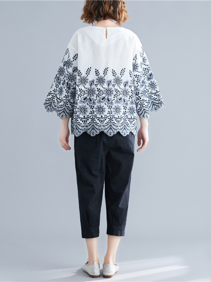 Game Of Love Round Neck Floral Top - Fashionpara