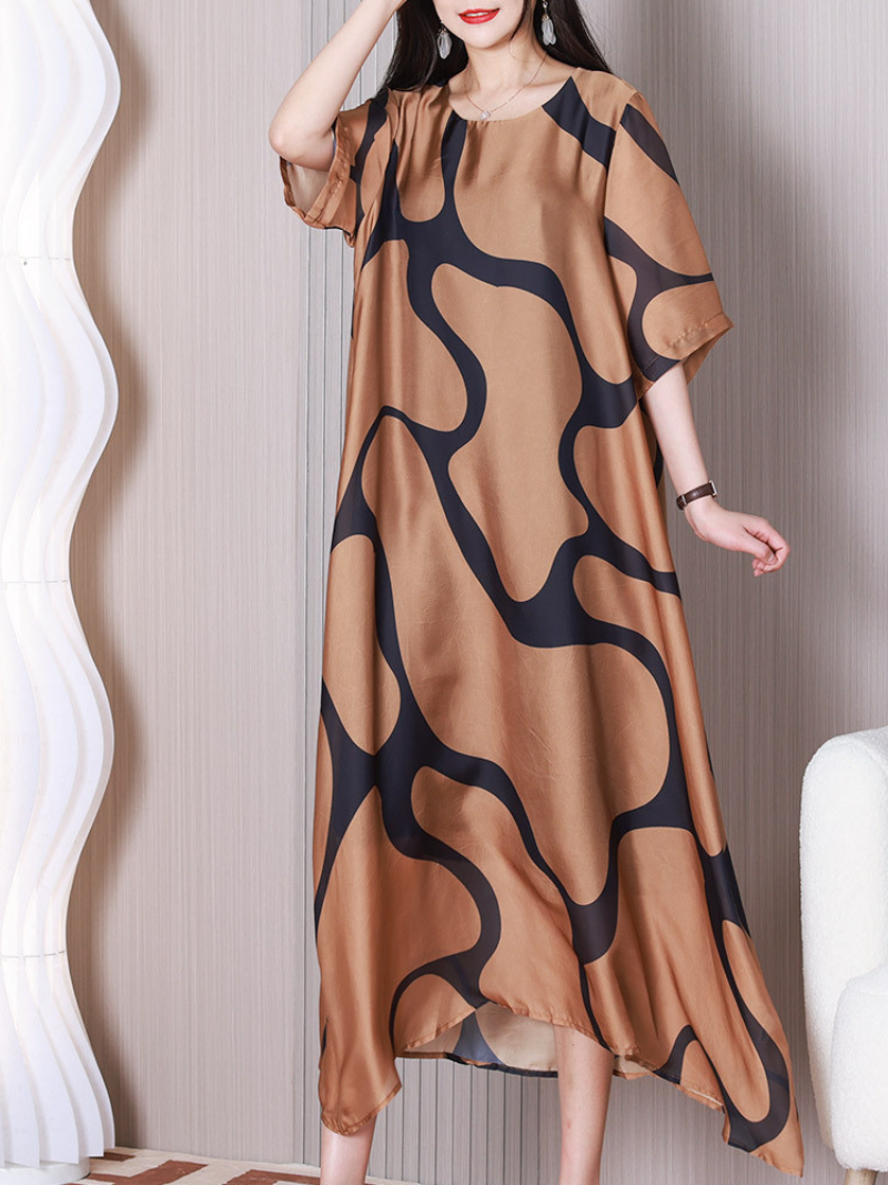 Beautiful life Round Neck A-line Dress - Fashionpara