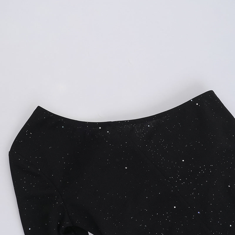 Graceful edge Dress-Black