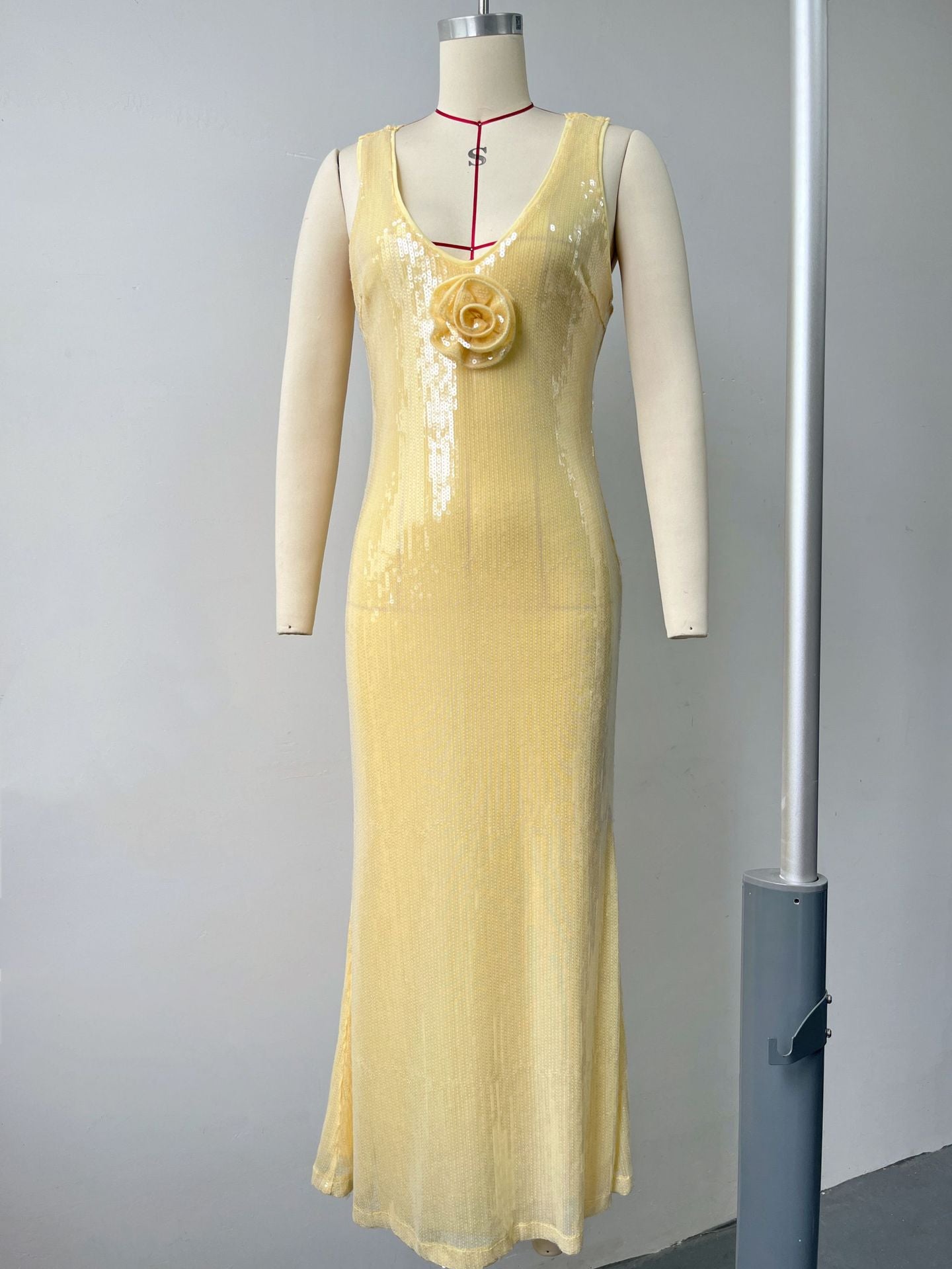 Hexed Bodycon Dress - Yellow