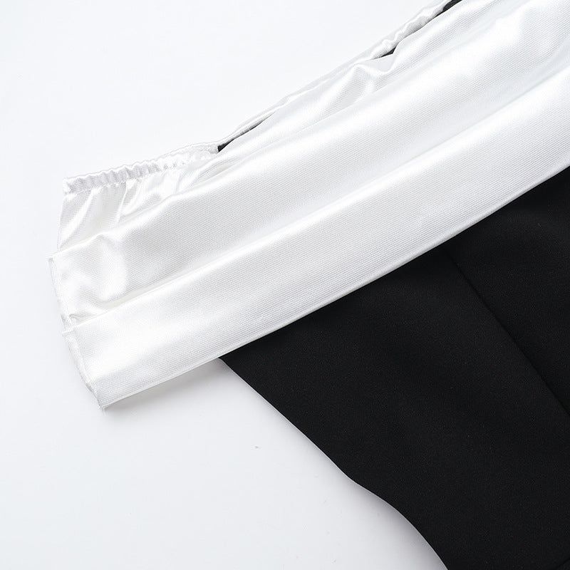 Off-Shoulder Fitted-Waist Flared A-Line Mini Dress 13