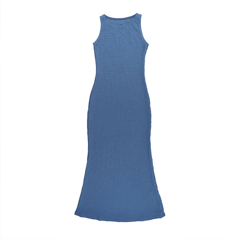 Textured Round-Neck Sleeveless Bodycon Maxi Dress 13