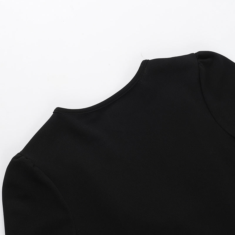 Bloom Skater Dress-Black