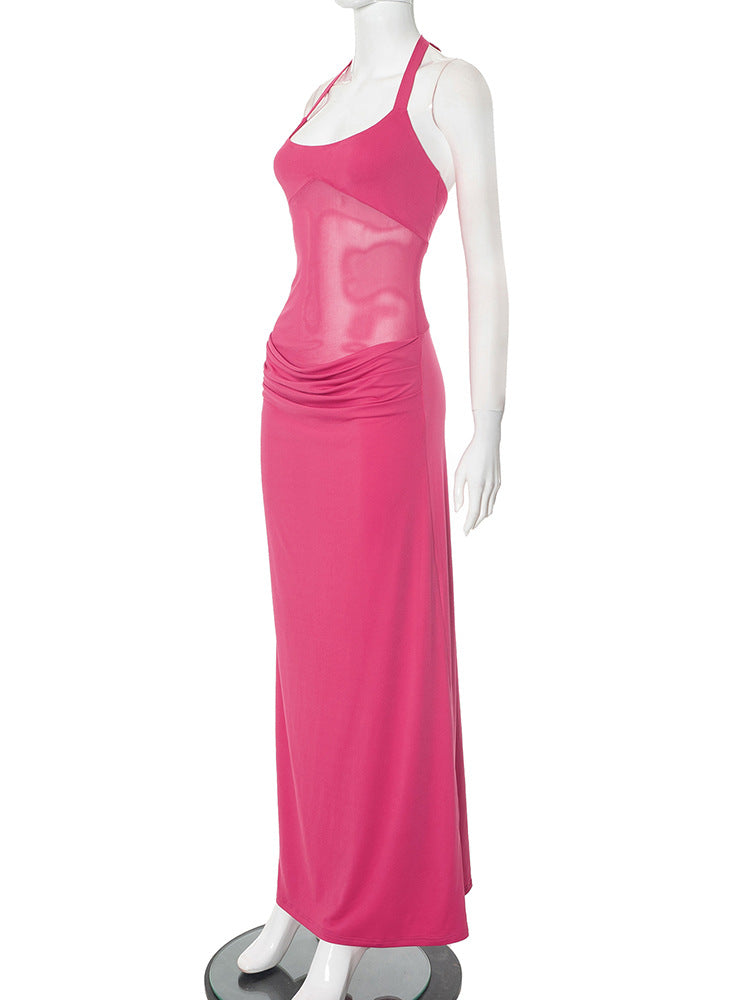 Mesh Sweetheart Cross-Front Cut-Out Ruched Bodycon Maxi Dress 13