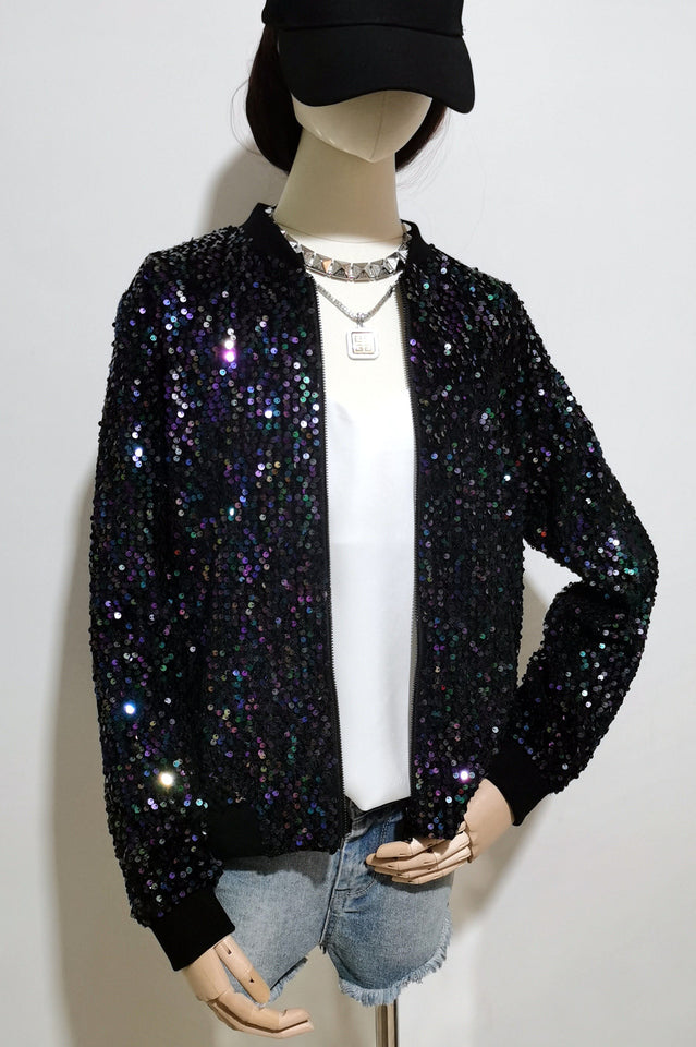 All Eyes on You Sequin Bomber Jacket 5