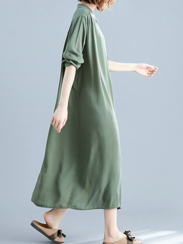 She's All Tiki Midi Shirt Dress - Fashionpara