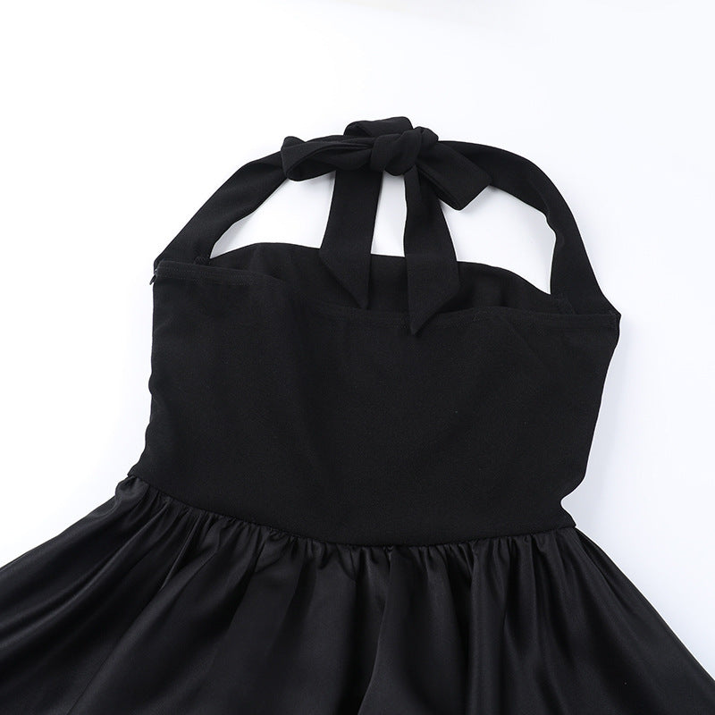 Halter Square Neck Corset Bubble Hem Mini Dress 14