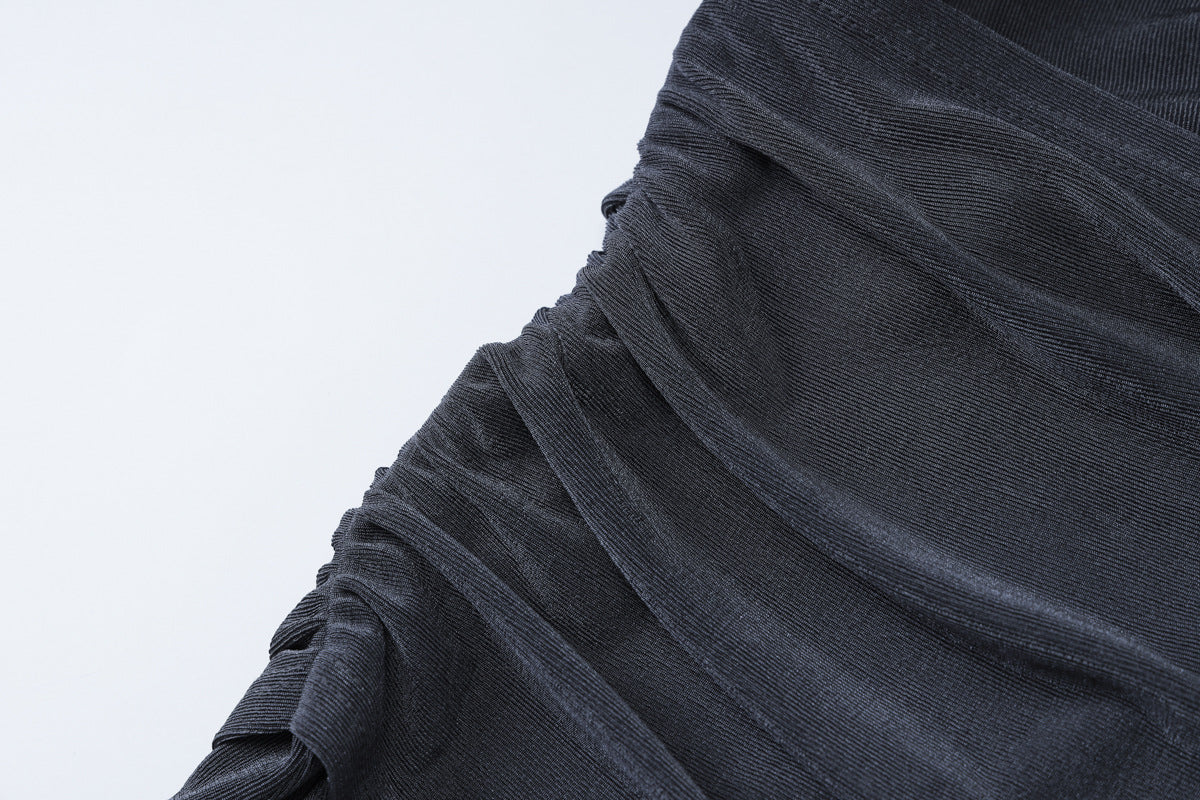 Shimmer Halter Cowl-Neck Draped Column Maxi Dress 13