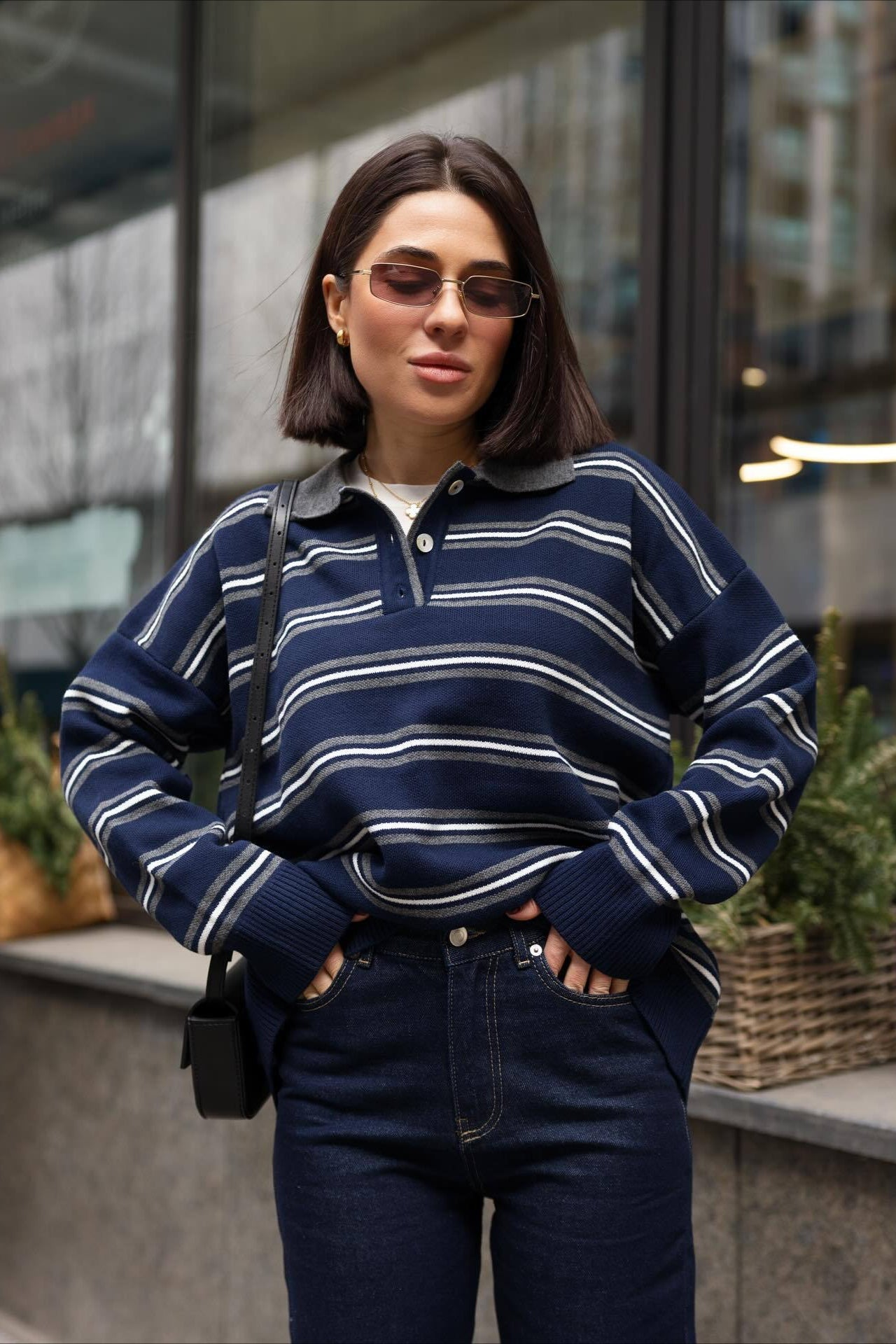 PrincessAce Striped Knit Pullover Sweater for Effortless Style