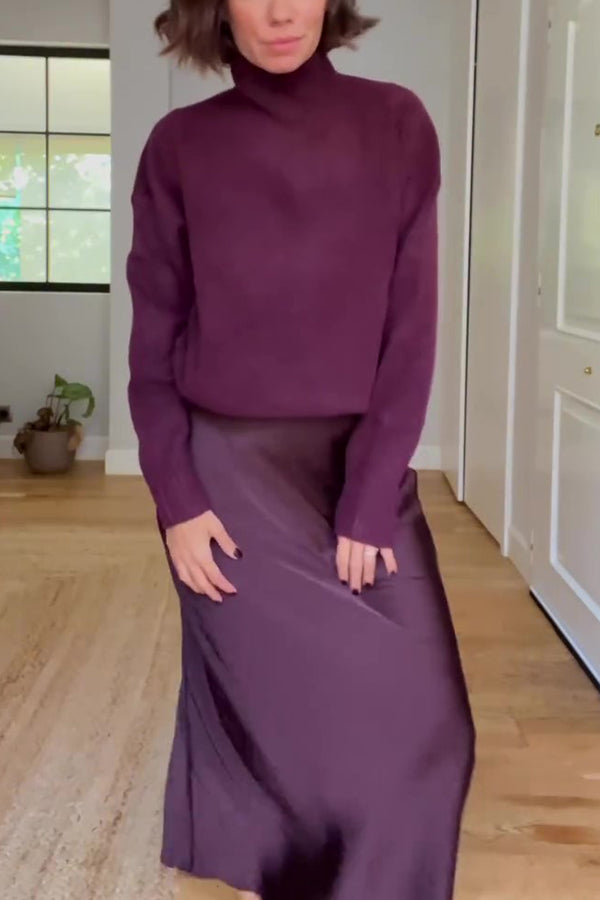 Jaelyn Long Sleeve Turtleneck Sweater and Maxi Skirt Set