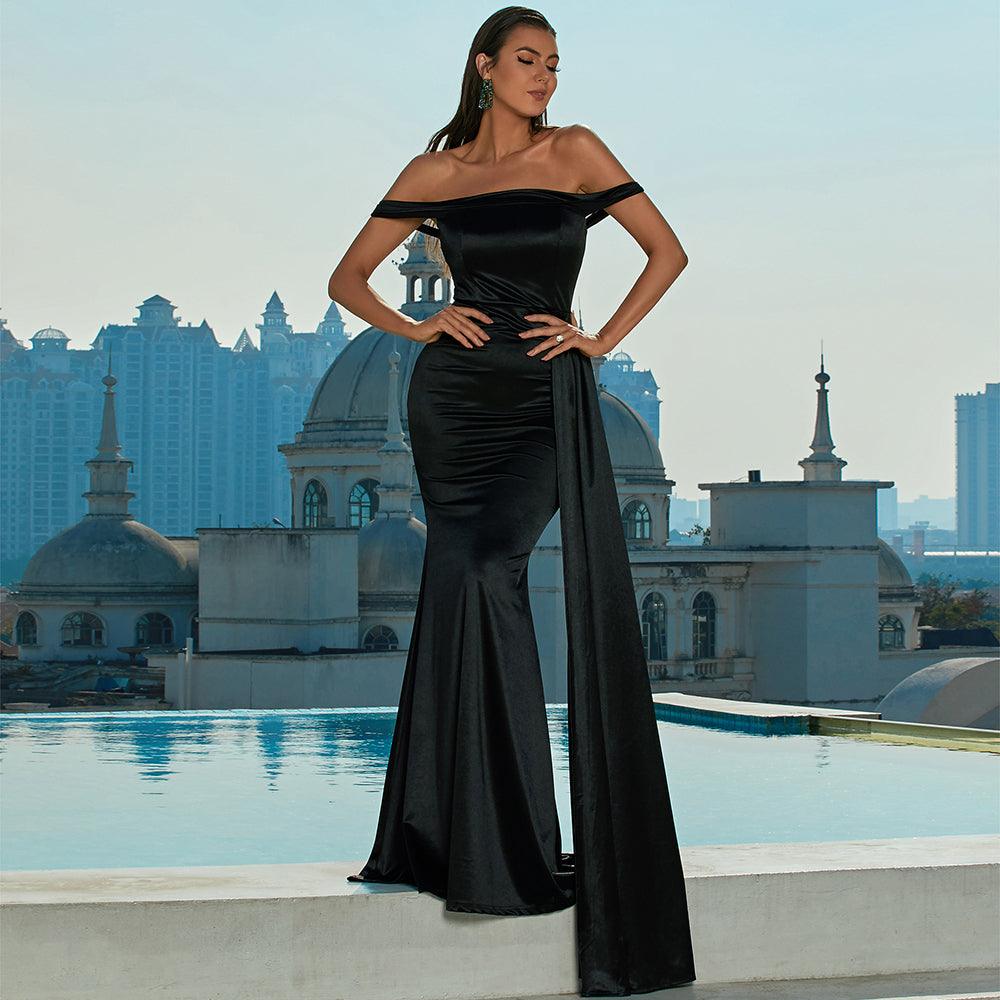 Satin Royale Ribboned Bodycon Dress - Fashionpara