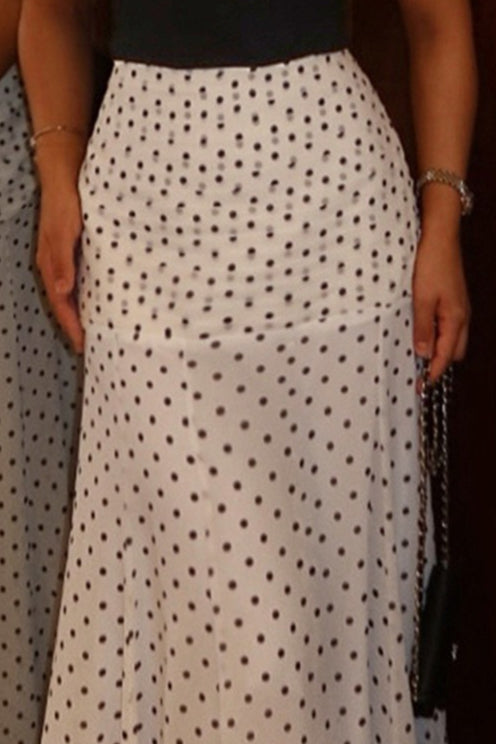 Ruffled Polka Dot Mermaid Skirt - Fashionpara