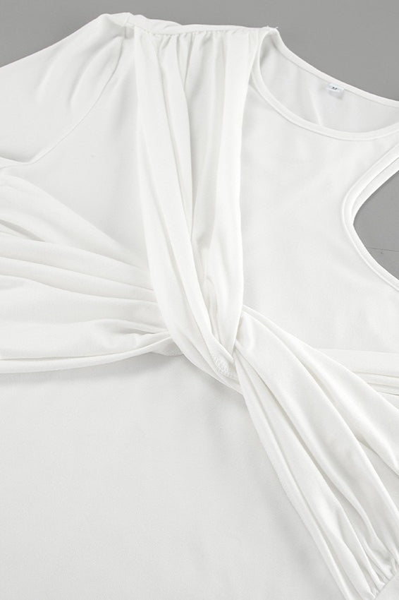 One Shoulder Knot Long Sleeve Blouse