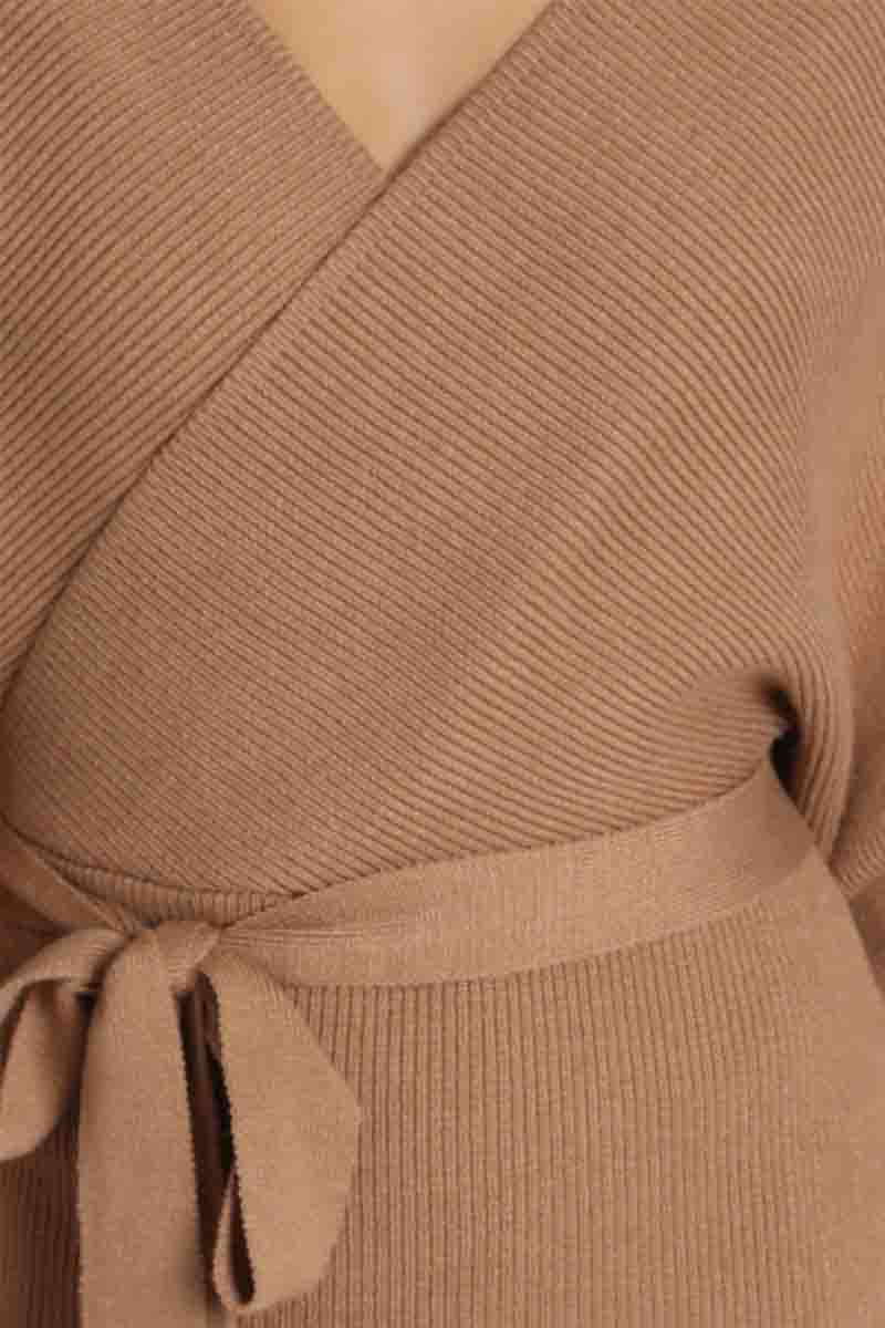 V Neck Knit Sweater Dress(3 Colors)  Fashionpara