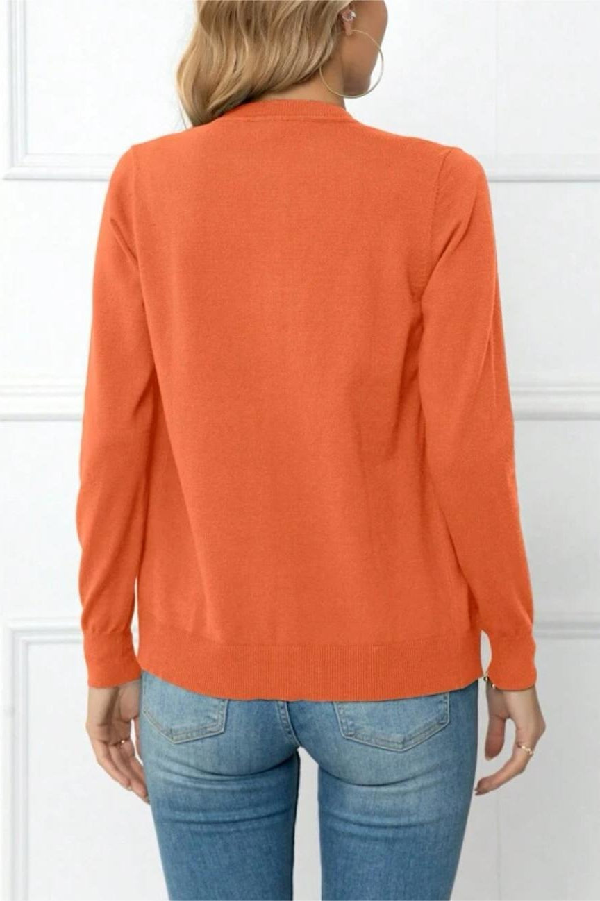 Solid Color Knit Cardigan
