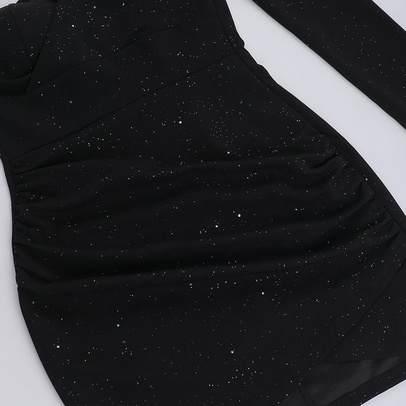 Graceful edge Dress-Black