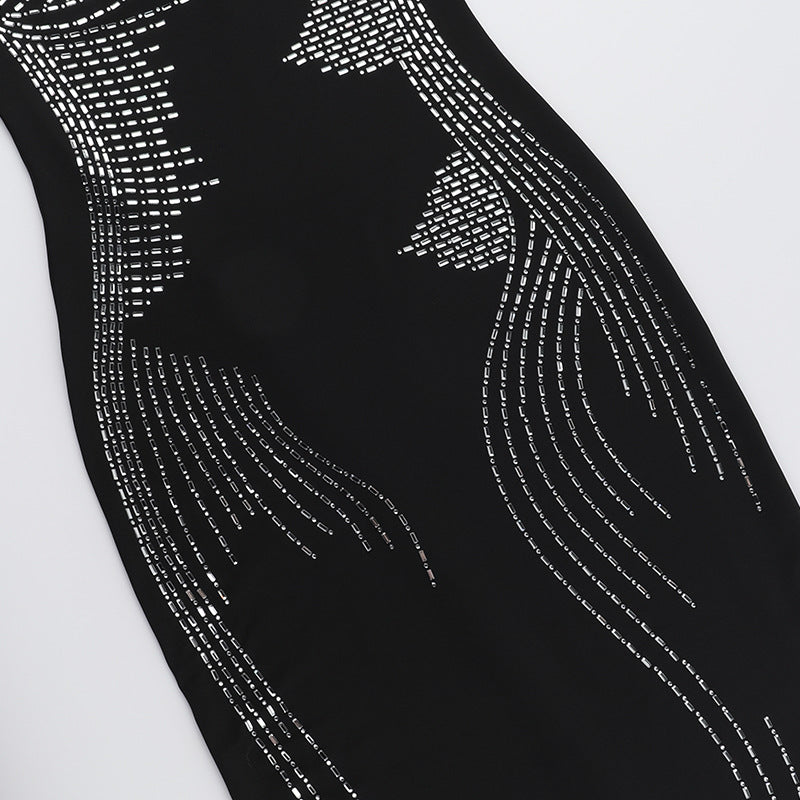 Strapless Embellished Bodycon Column Maxi Dress 13