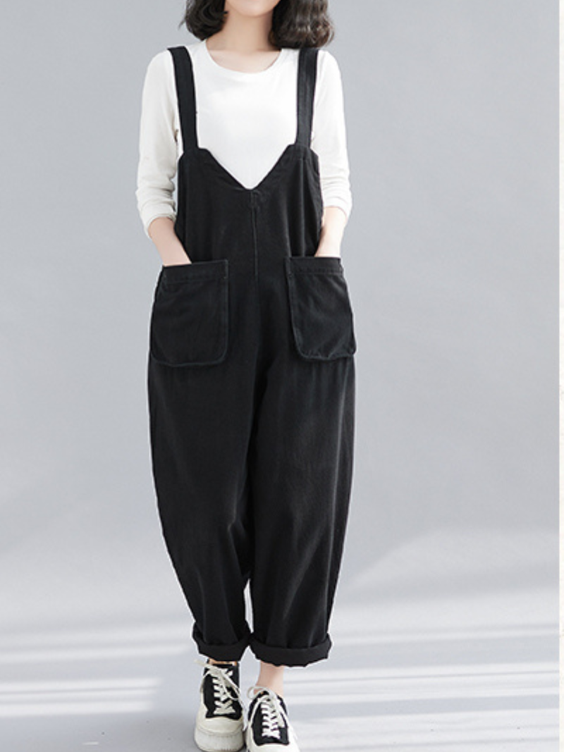 Denim Thin Large Size Loose Harem Dungarees Overalls - Fashionpara