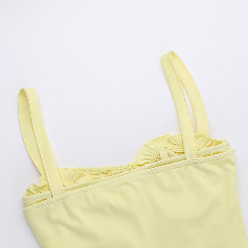 Sunflower Slit Dress-Yellow