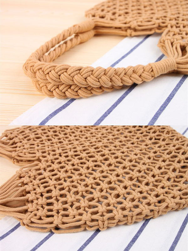 Rope Weaving Hollow Tote