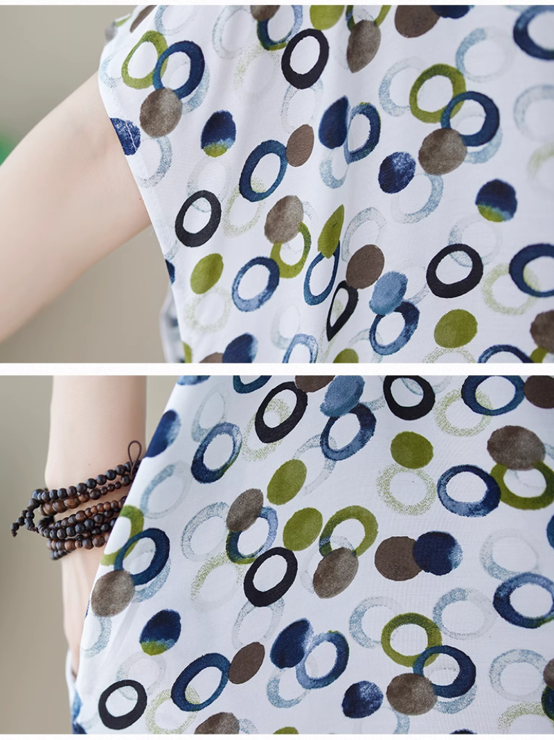 Spot-Print V-Neck Batwing-Sleeve Kaftan Maxi Dress 7