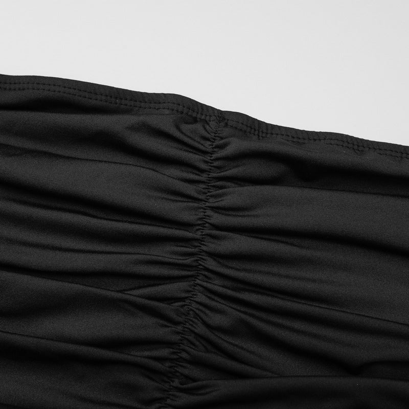 Strapless Ruched Draped Sash-Tie Bodycon Mini Dress 14