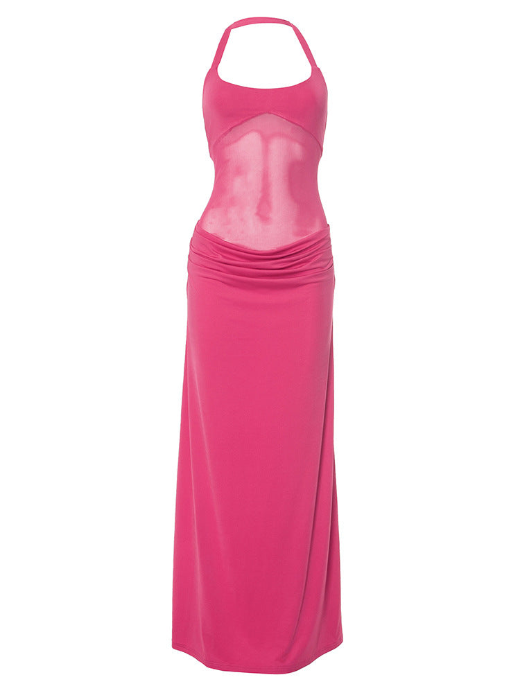 Mesh Sweetheart Cross-Front Cut-Out Ruched Bodycon Maxi Dress 14