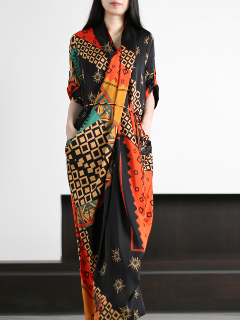 Maxi Dress loose lace thin light luxury fashion ethnic style - Fashionpara