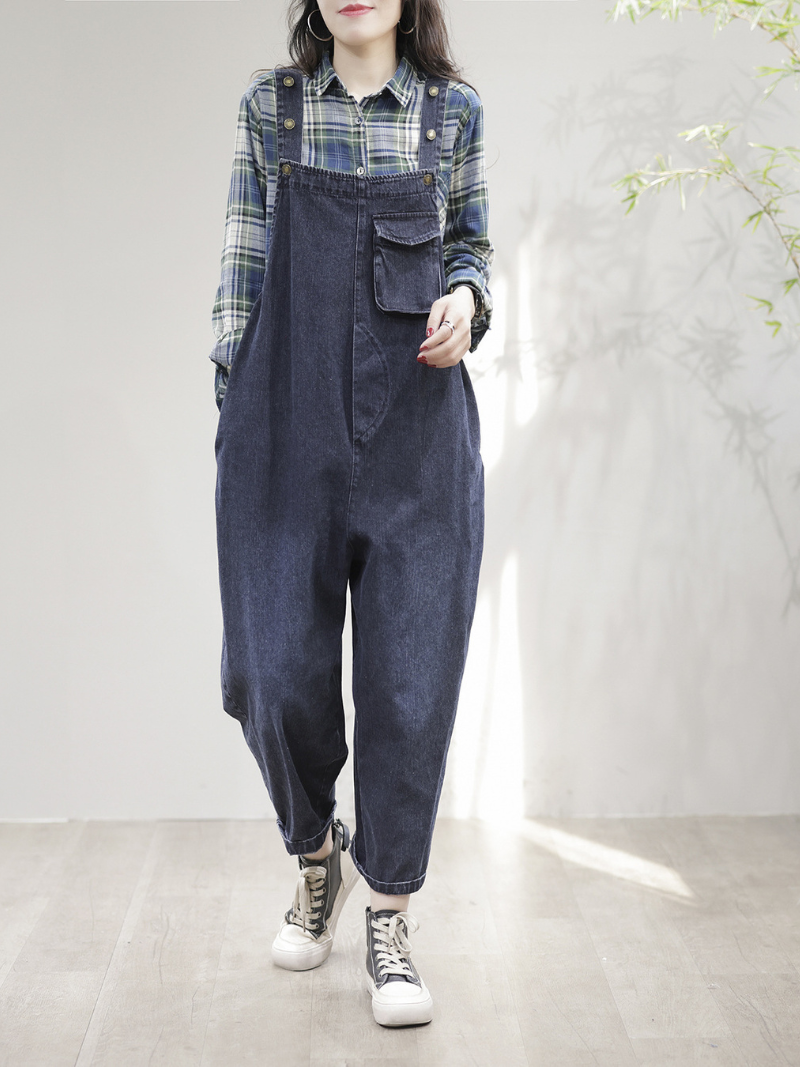 Love Yourself Denim High Waist Overalls - Fashionpara