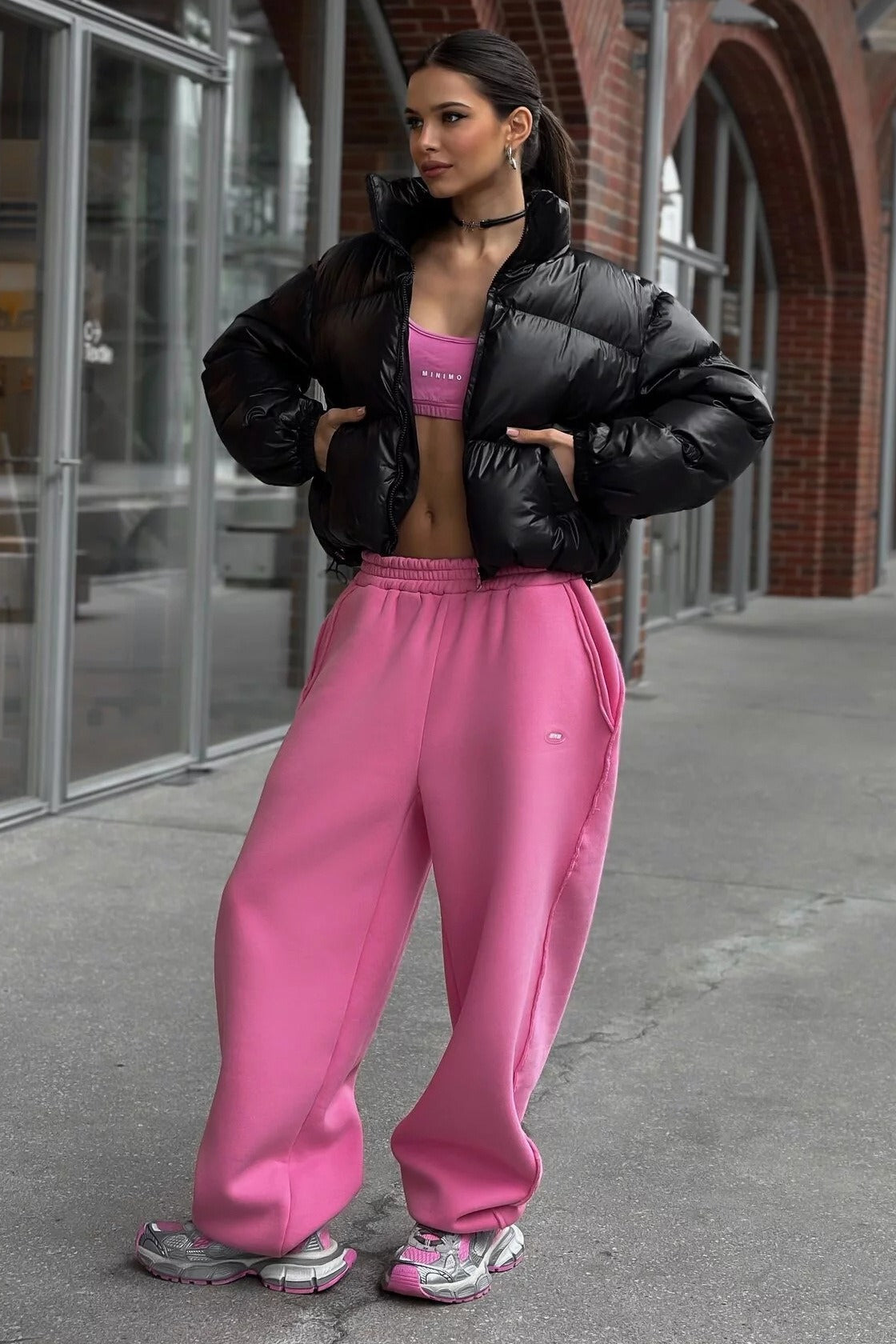 Essential Cropped Puffy Puffer Jacket