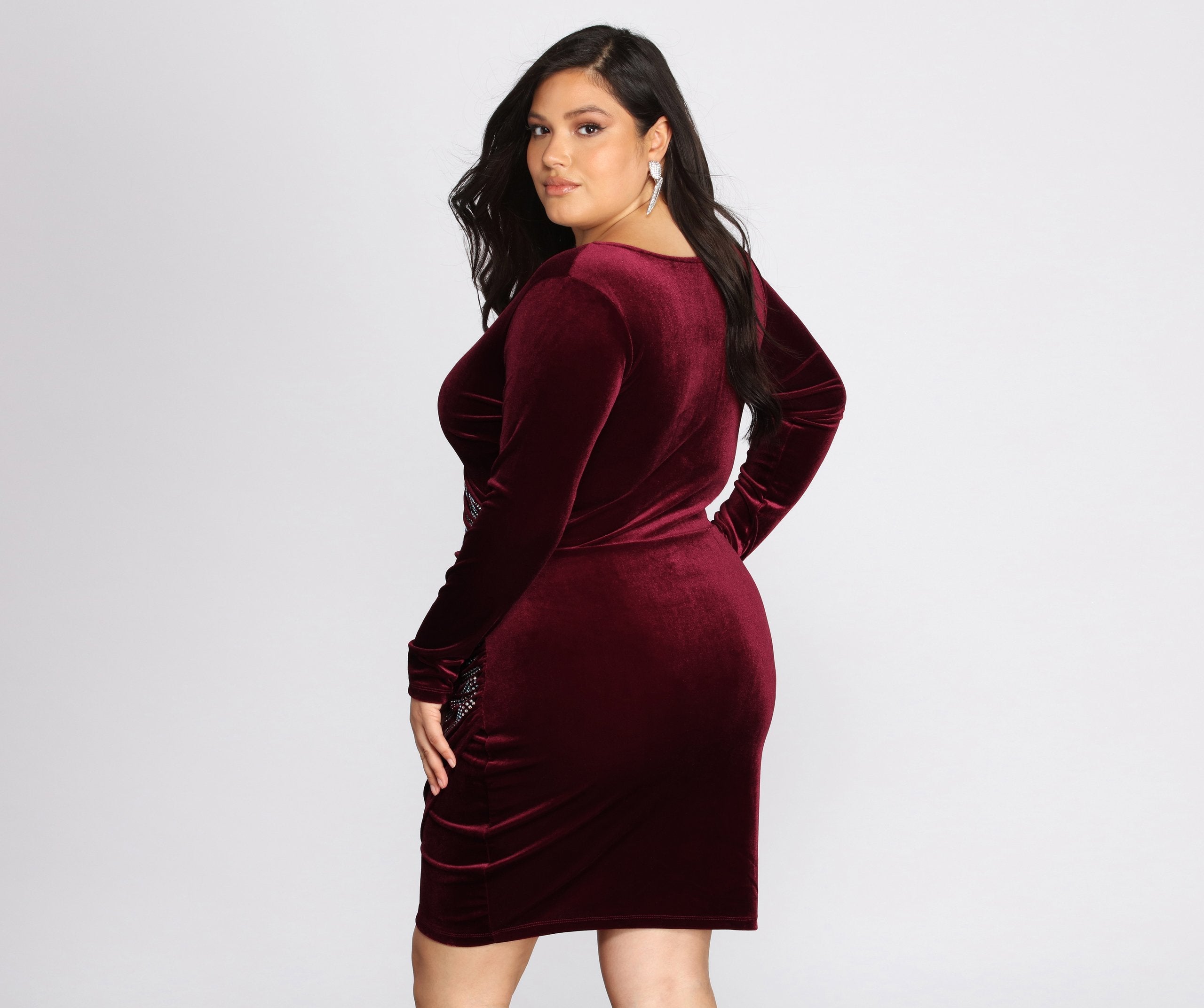 Plus Samantha Wrap Heat Stone Dress - Fashionpara