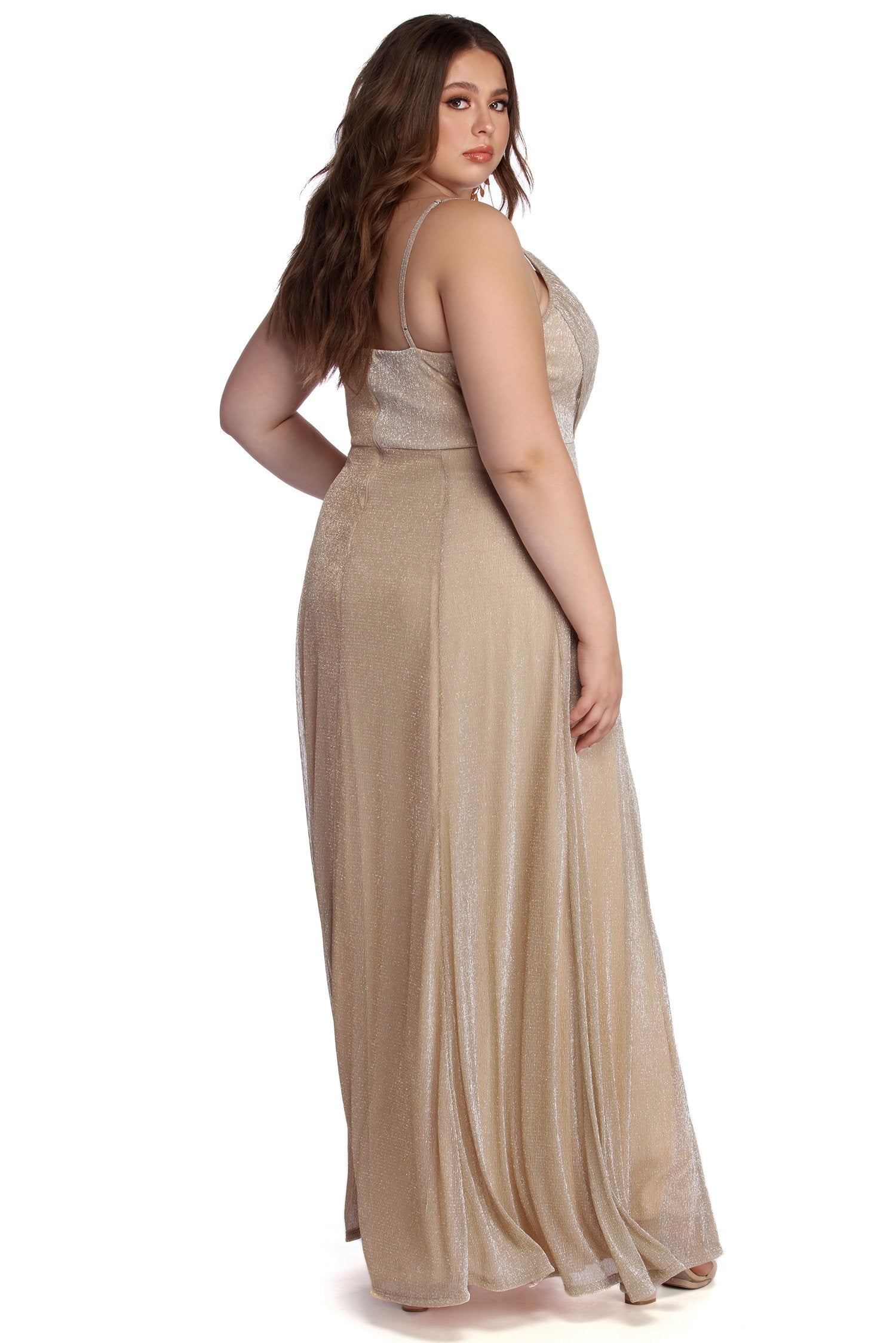 Plus Corinne Sparkle Lurex Dress - Fashionpara