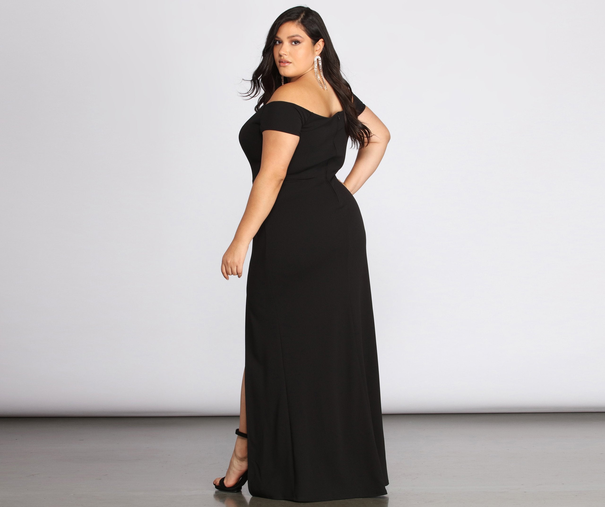 Plus Oriana Off-Shoulder Gown - Fashionpara