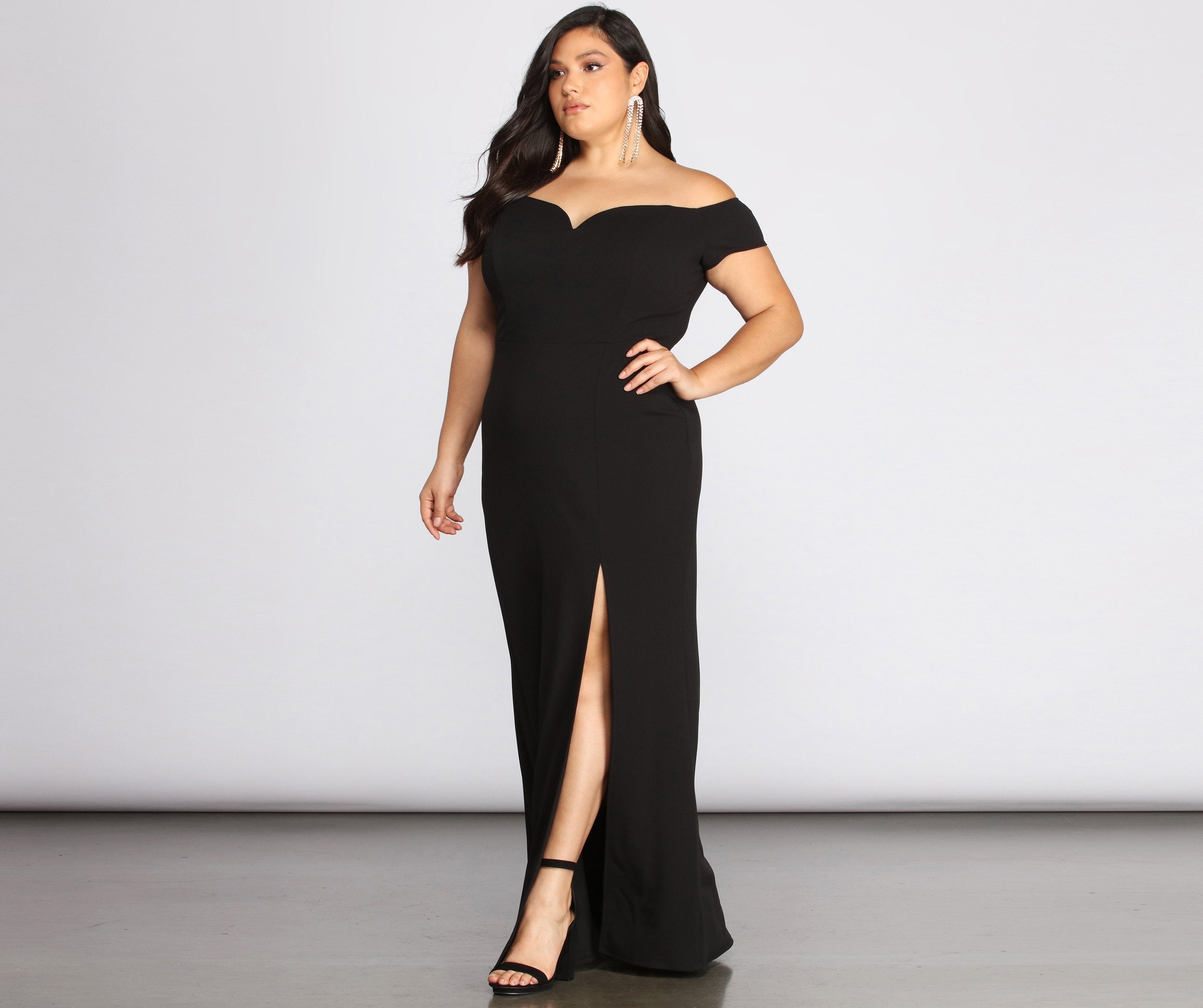 Plus Oriana Off-Shoulder Gown - Fashionpara