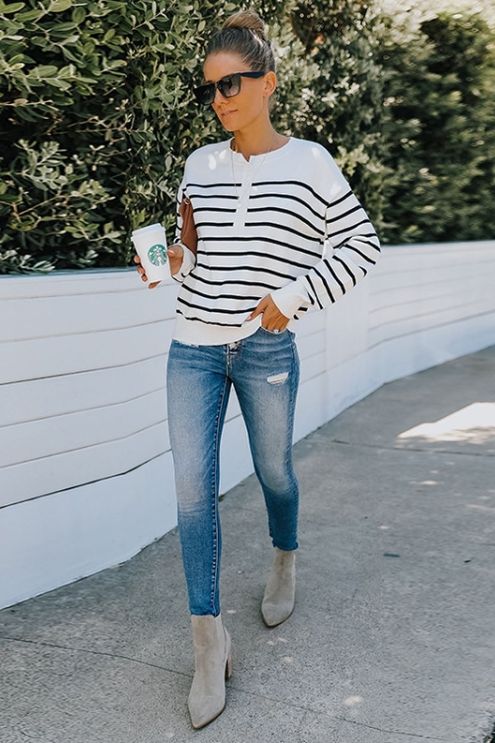 RadyRin Elegant Long-Sleeved Striped Sweater for All Occasions