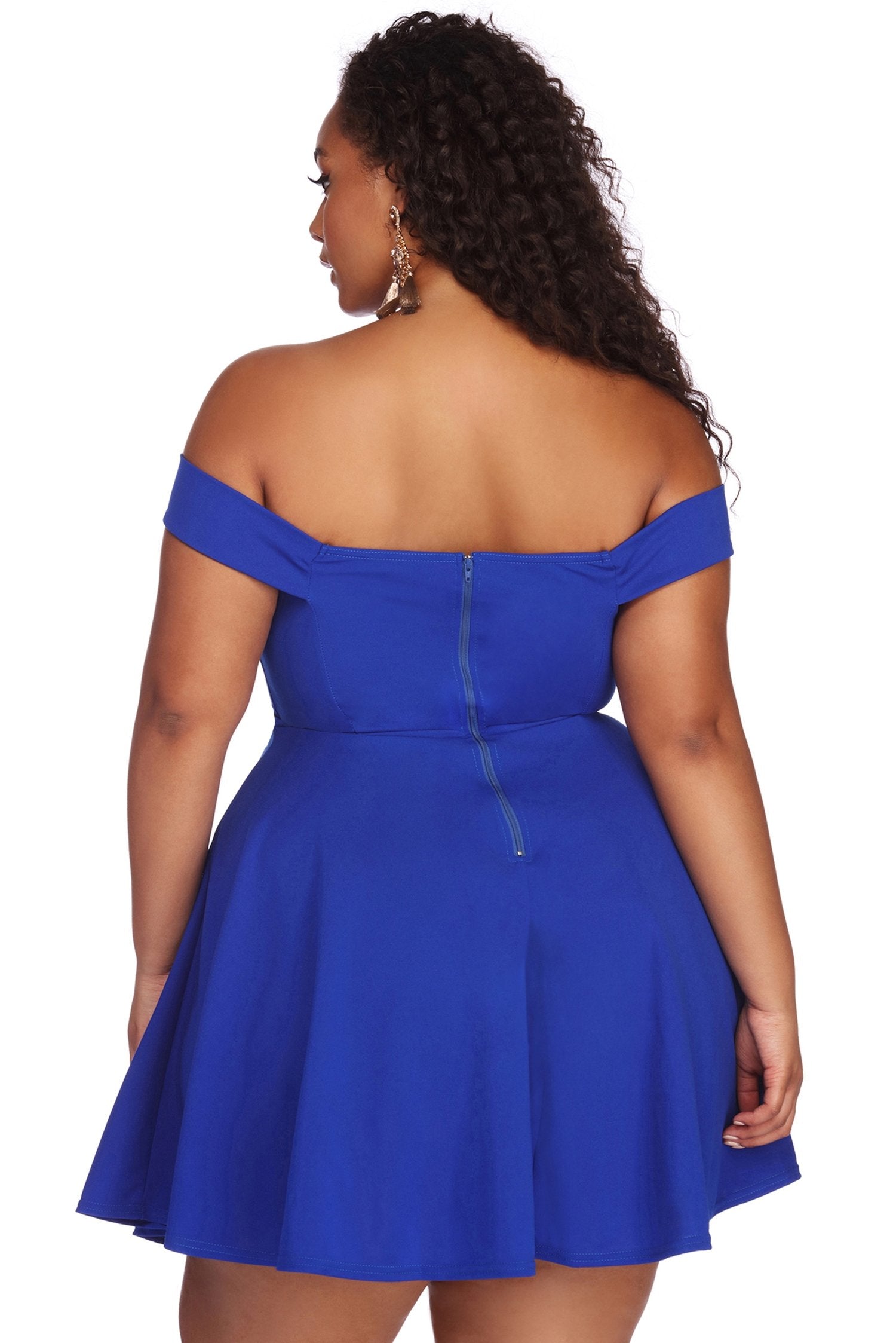 Plus Charming Sweetheart Skater Dress - Fashionpara