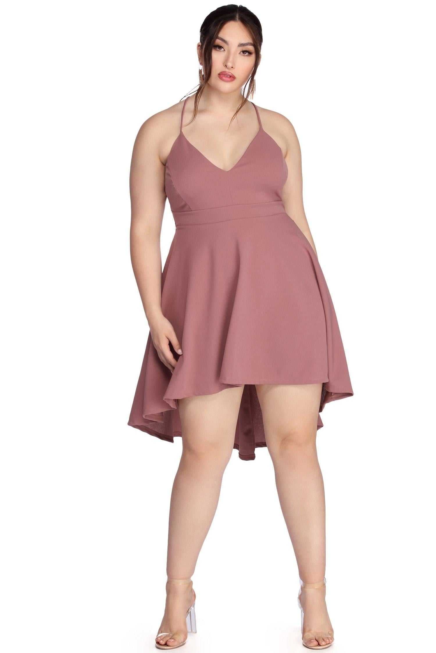 Plus Swept Off Your Feet High-Low Dress - Fashionpara