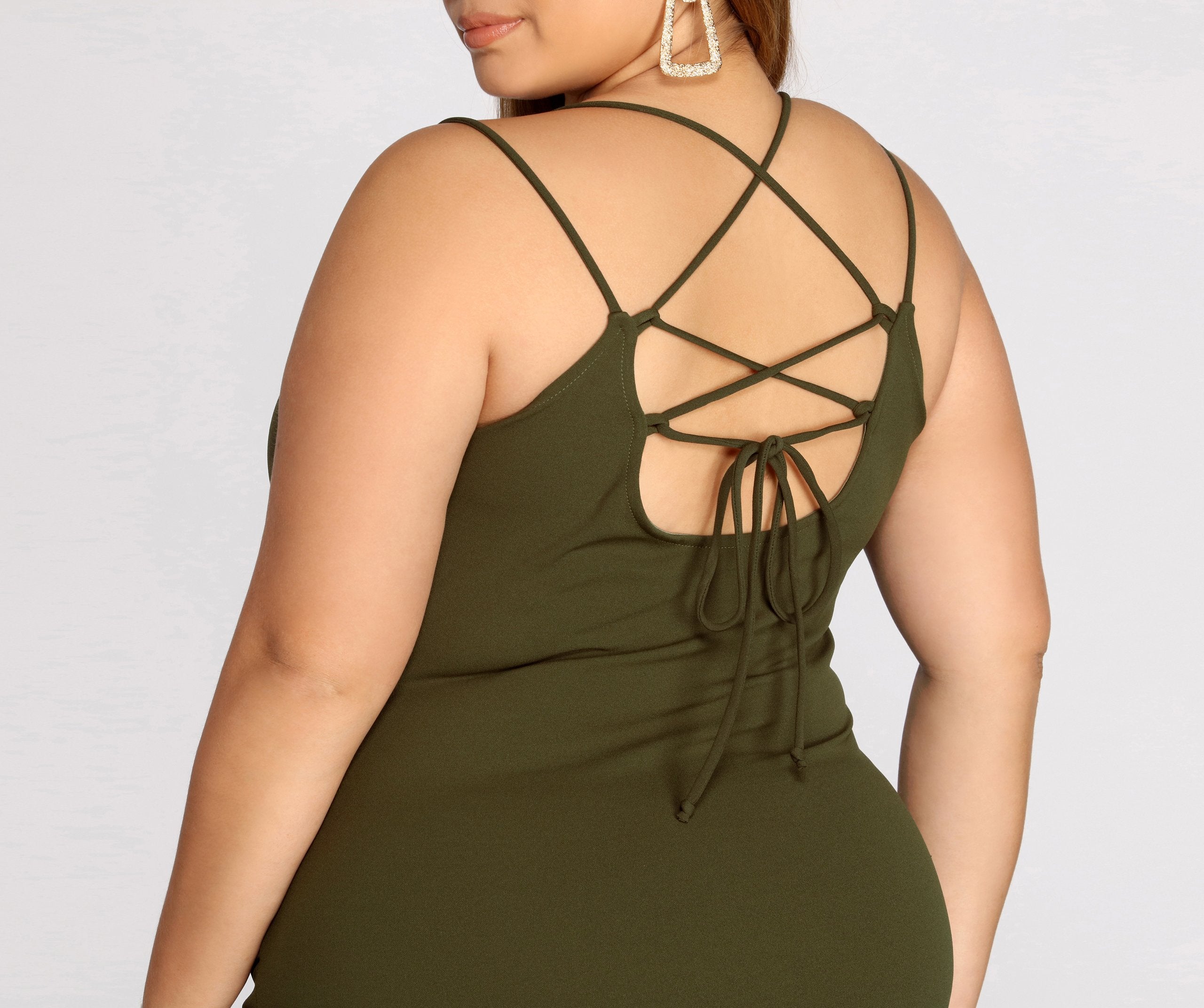 Plus Strappy & Stunning Mini Dress - Fashionpara