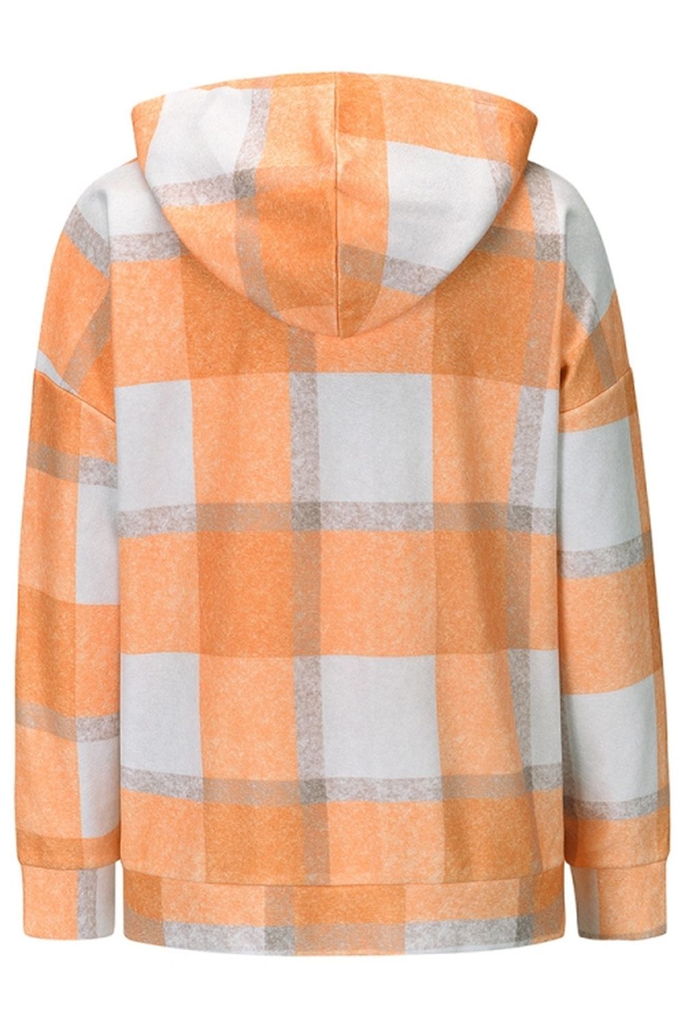 Plaid Hooded Zipper Coat