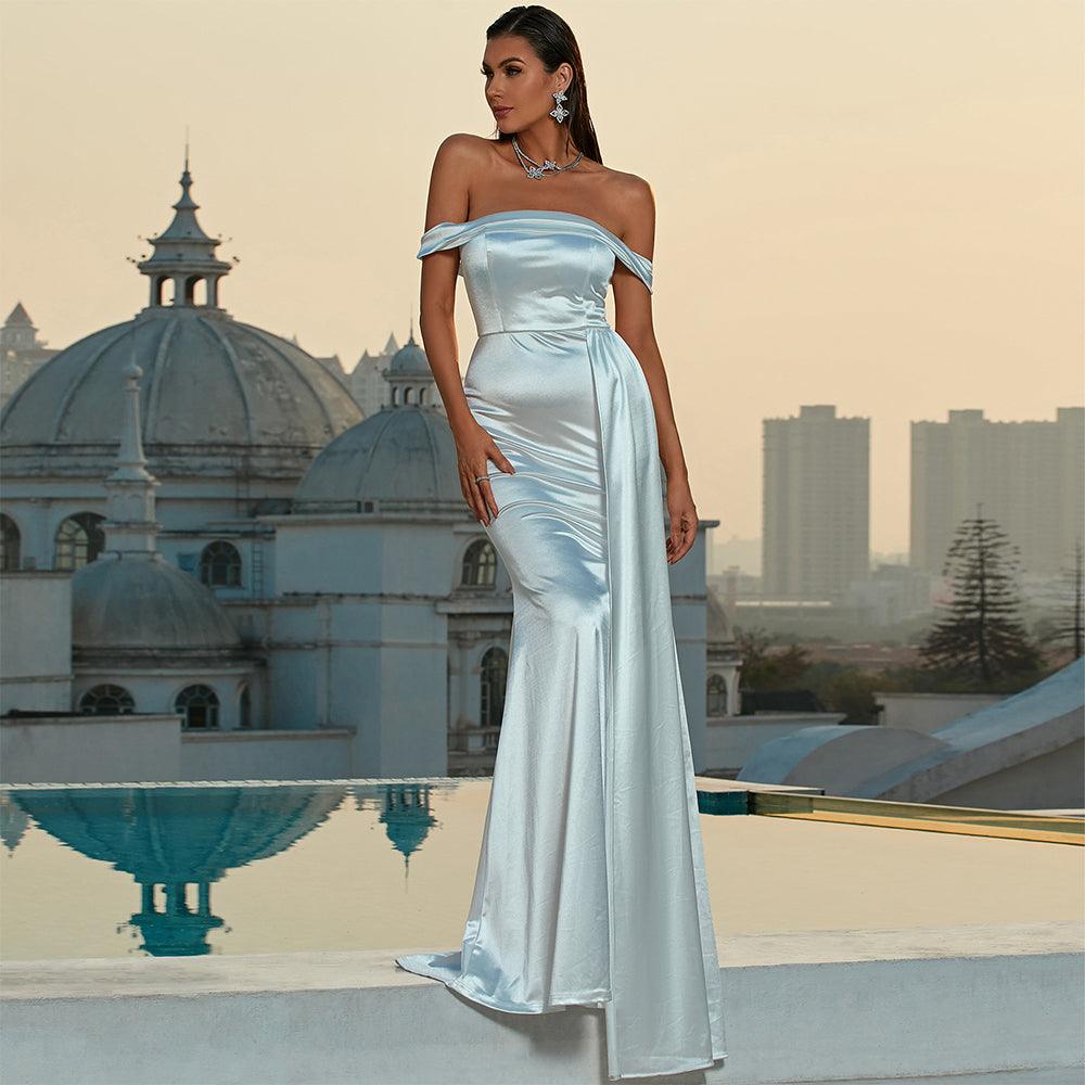 Satin Royale Ribboned Bodycon Dress - Fashionpara