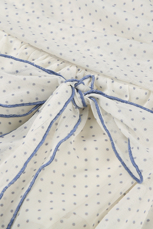 Retro Polka Dot Tie Mini Skirt - Fashionpara