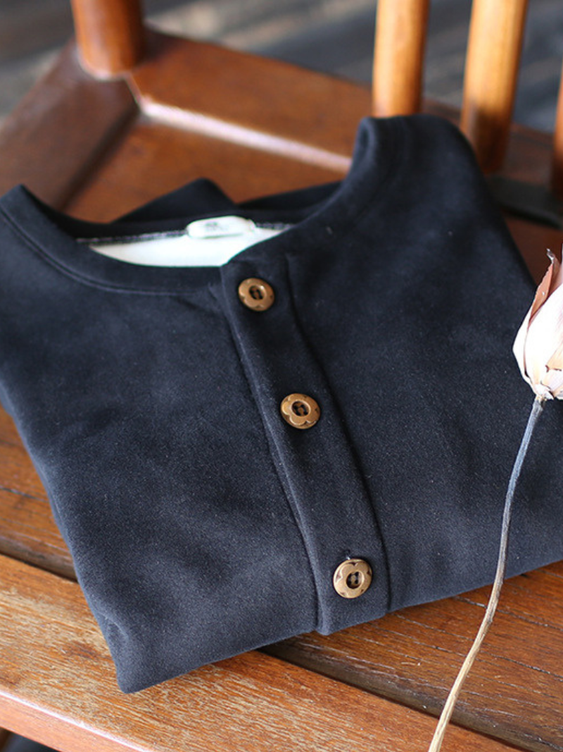 Women Winter Stylish Round Neck Loose Thick Top Coat - Fashionpara