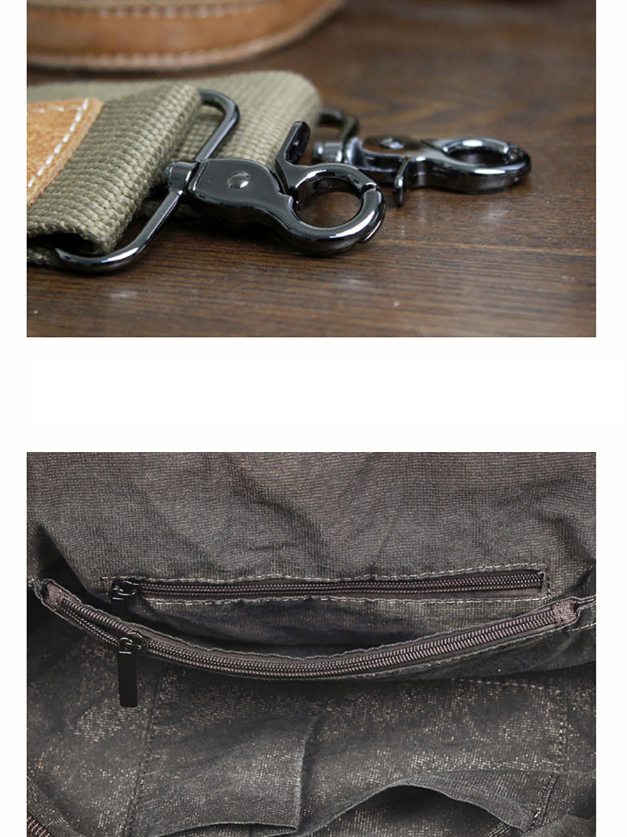 Vintage Genuine Leather Spliced Shoulder Bag