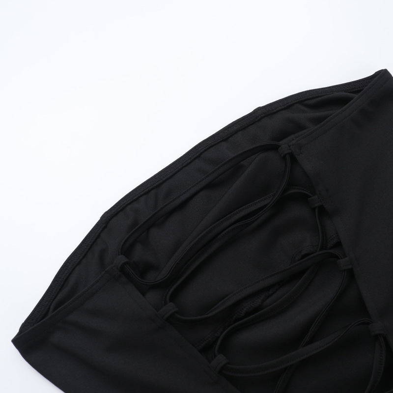 Strapless Fit-and-Flare Bubble-Hem Mini Dress 24